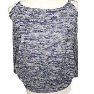 ANTHRO  blue cold shoulder 3/4 sleeve sweater XS